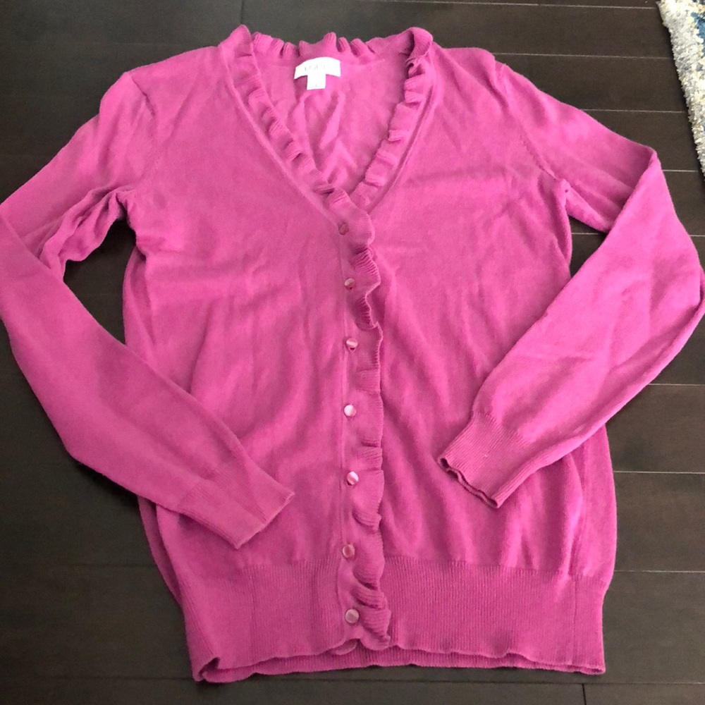 Ann Taylor LOFT Ruffle Cardigan